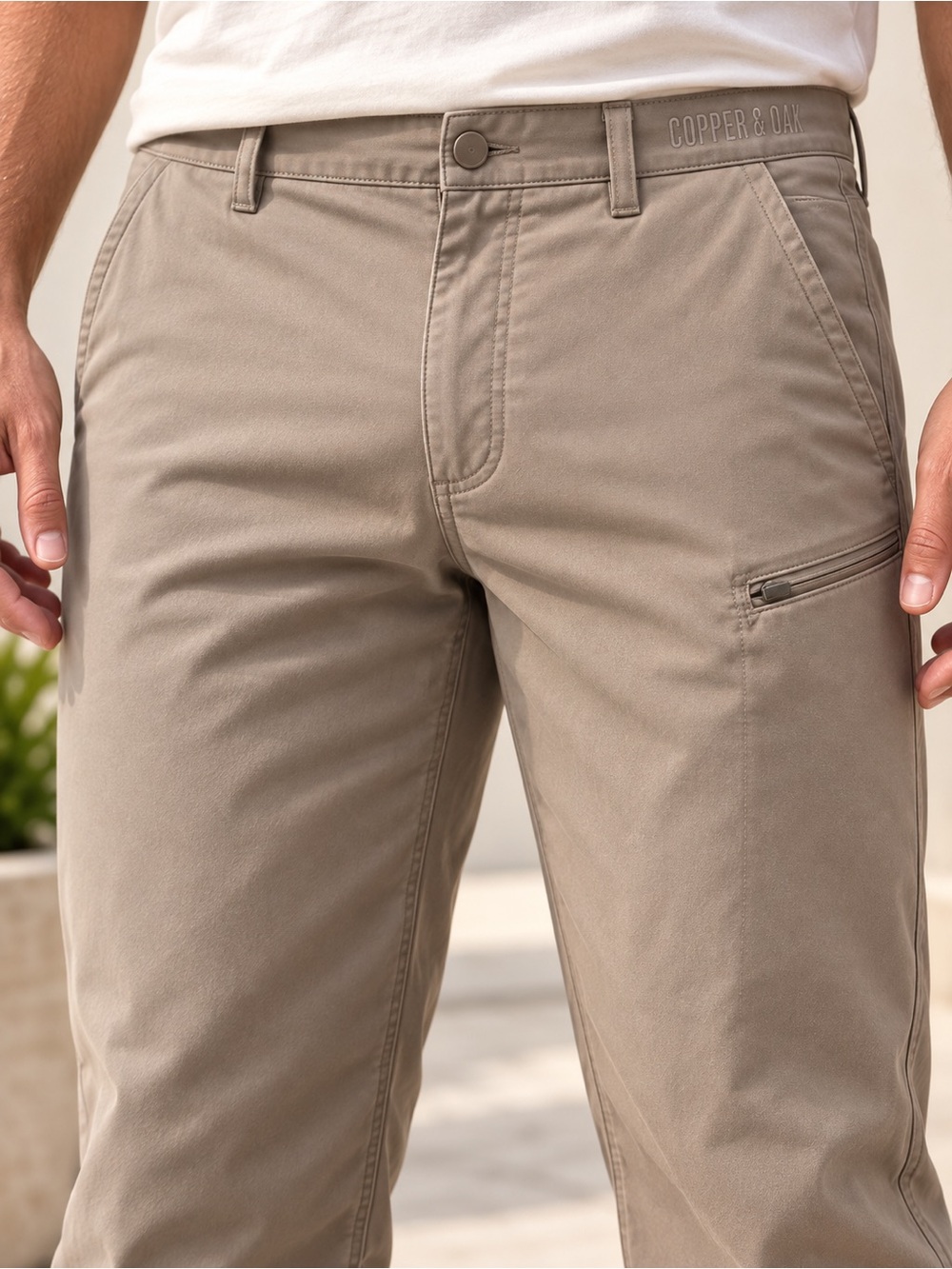 Copper & Oak Supply Co Men’s 40x32 Khaki Tech Utility Travel Pants #497
